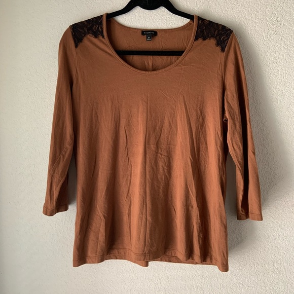 Talbots Tops - 🚫 Talbots 3/4 Sleeve Top Lace-Detailed Shoulders